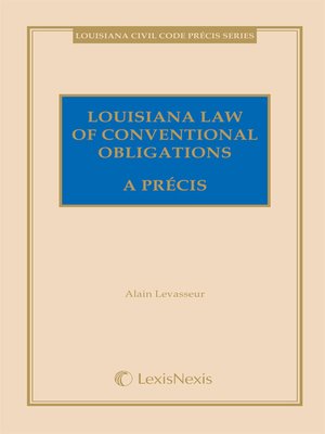 cover image of Louisiana Law of Conventional Obligations